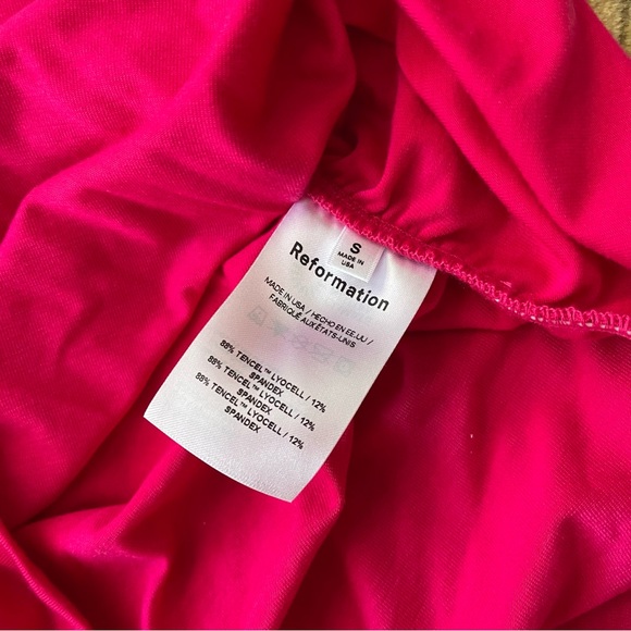 Reformation Ruched Pink Dress NWT - Picture 7 of 9